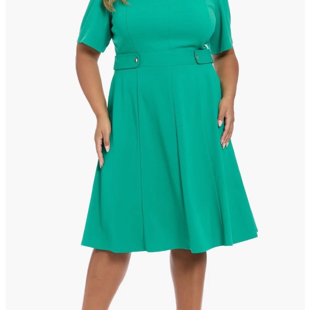 London Times Teal Midi Dress